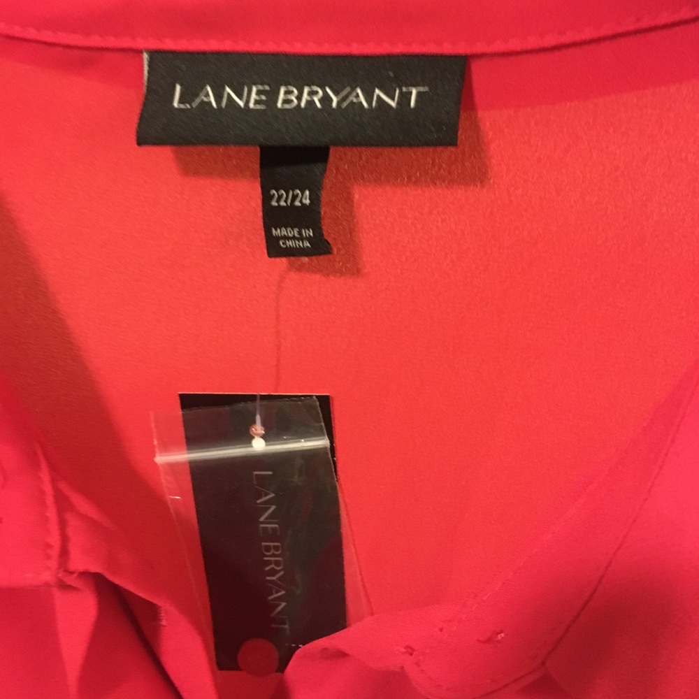 Red button down blouse - Picture 3 of 6